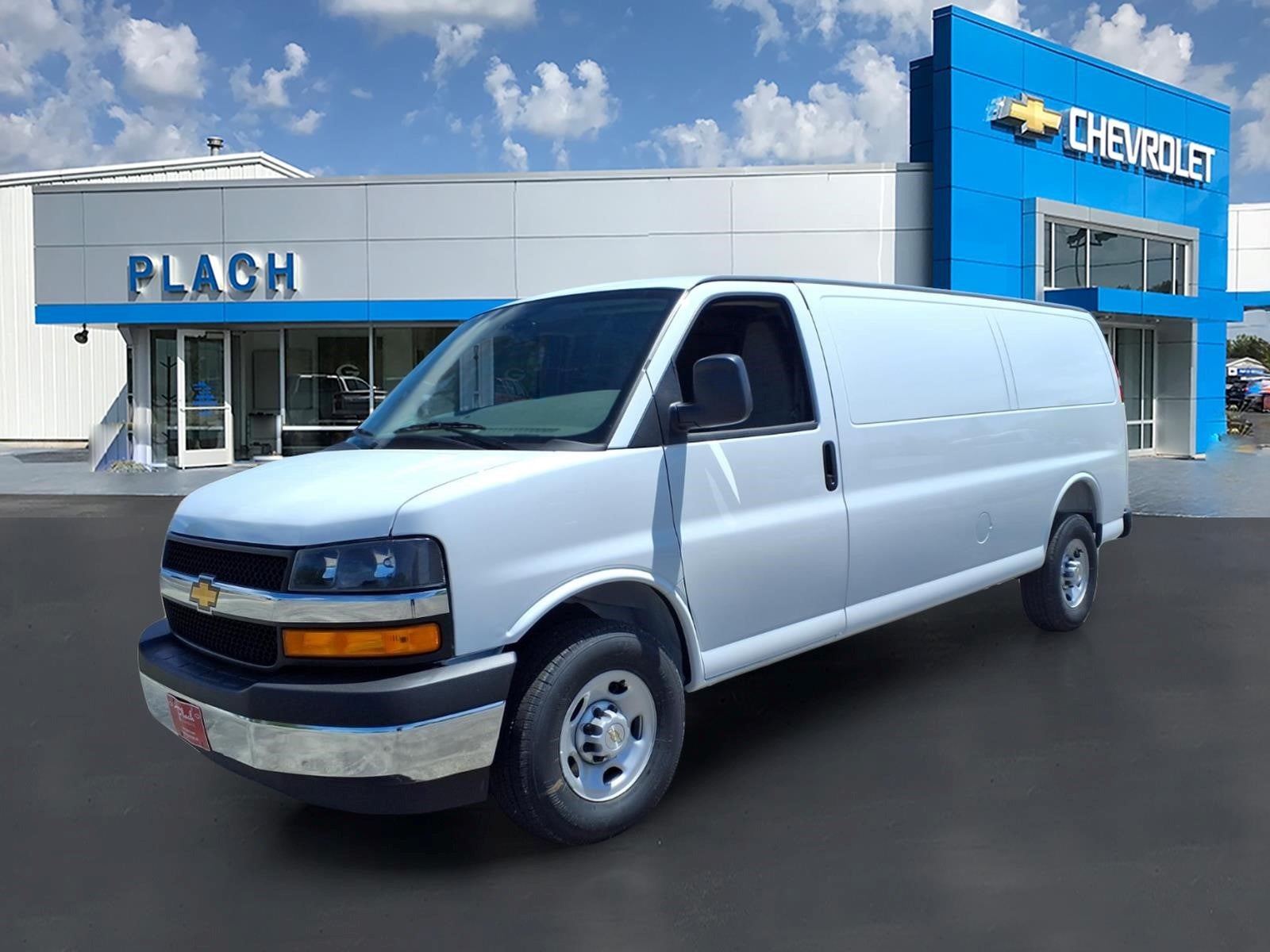 2026 Chevrolet Express Cargo WT in Summit White — front three-quarter view