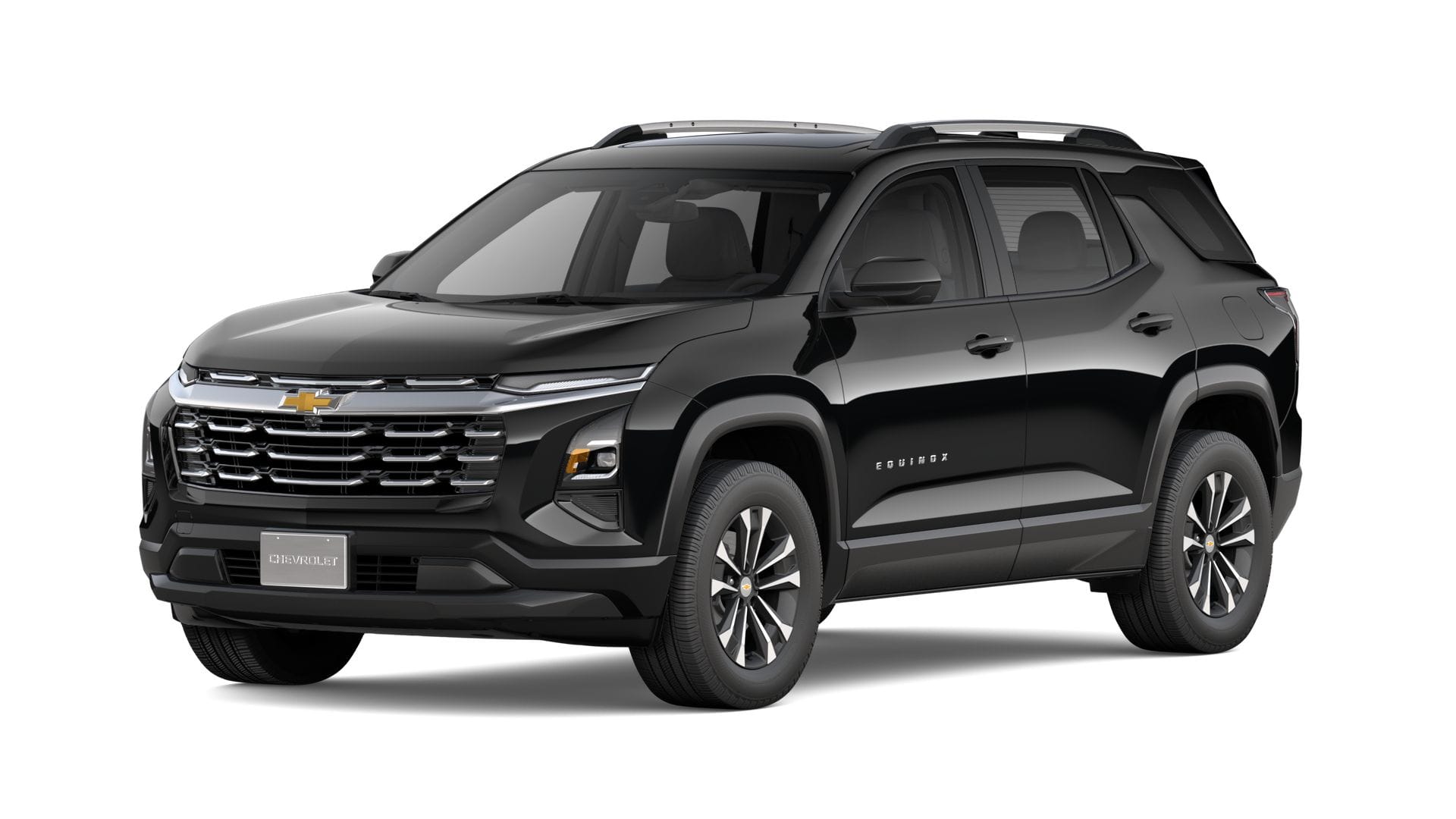 2027 Chevrolet Equinox LT in Mosaic Black Metallic — front three-quarter view